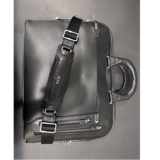 Tumi Black Leather Briefcase / Messenger bag for 15