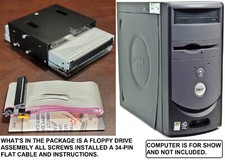 Dell Dimension Floppy Drive Kit Upgrade Models 2300 2350 2400 3000 4600 4700 picture