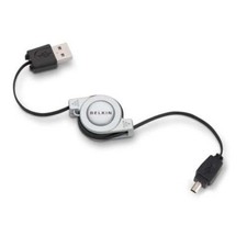 Belkin 2.6 ft 4-Pin Mini-B Retractable USB 2.0 Cable Digital Camera MP3 picture