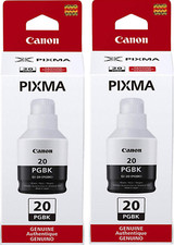 New Genuine Canon GI-20 Black Pigment 2PK Ink Bottle PIXMA G5020 picture