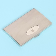 Vintage Apple Computer Promotional Silver Metal Business Card Holder  picture