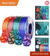 Precision Silk PLA Dual Color Filament Pack - 4 Spools for Creative 3D Projects picture