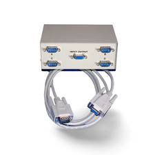 4 Way Serial Switch Box 4 DB9 Male to 1 DB9 Female ABCD with Free Cable - Beige picture