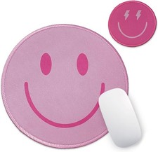 Small Round Travel Mouse Pad Cute Funny Mousepad Preppy Smile Face Mousepads picture