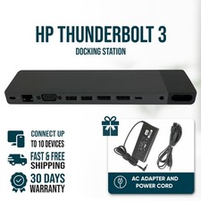HP Elite Thunderbolt 3 USB-C Docking Station Port Replicator 841830-001 w/65W AC picture