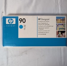 Genuine HP 90 C5055A Cyan Printhead & Cleaner DesignJet OEM New Old Stock picture