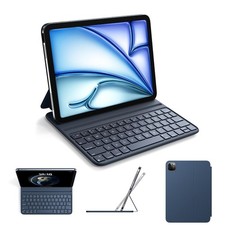 HOU Slim Bluetooth Keyboard Case for iPad Air 11 M2/M3 Air 5/4 Pro 11 Blue Folio picture