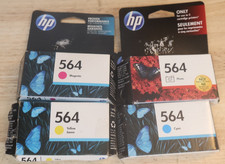 Nice New / NOS Lot Of 4 GENUINE HP 564 Magenta Cyan Yellow Printer Inks Exp 2016 picture