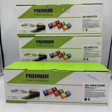 3 Pack Premium Toner Cartridges AC-H0410AK  AC-H0411C AC-H0412Y Hewlett Packard picture