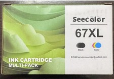 Seecolor 67XL Compatible Inkjet Ink Cartridges for HP, Black & Tri-Color picture