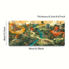 1 Large-sized E-sports Gaming Mouse Pad Featuring a Fantasy Village and River picture