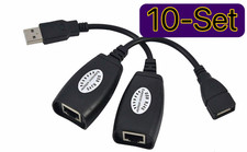 10 Pairs USB Extension Ethernet RJ45 Cat5e/6 CableAdapter Extender Over Repeater picture