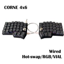 Corne 4x6 Split Ergonomic Mechanical Keyboard Hot-Swap RGB VIAL Programmable picture