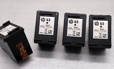 Lot 4 Empty Used HP 63 Black Ink Cartridges in Very Good Used Condition picture