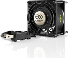 AC Infinity AXIAL 8038, Quiet Muffin Fan, 120V 80mm x 38mm Low Black  picture