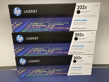 Lot of 3 Genuine HP 202X CF500X Black High Yield Toner Cartridges NEW picture