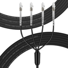 - 4 Core OM3 LC to LC Outdoor Armored Fiber Cable, 4 Strands Multimode Fiber Pat picture