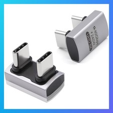 USB C 180 Degree Adapter 240W 40Gbps 8K@60Hz U Shape Type C Male to Male 2 Pack picture
