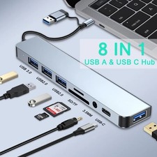 USB 3.0 Hub 8 Port Extender Splitter AC Adapter Cable PC Laptop TF/SD Card iPad picture