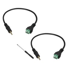 2 Pack 3.5mm Mono Audio Male Jack to AV 2 Pin Screw Terminal Connector Cable picture