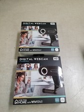 Lot of 2 - Vivitar VWC104-BLK USB HD Digital Webcam w/Mic-Optimized for Zoom picture