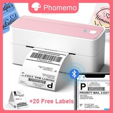 Phomemo 4x6 Bluetooth Shipping Printer + 20 Free Labels ups usps fedex PINK NEW picture