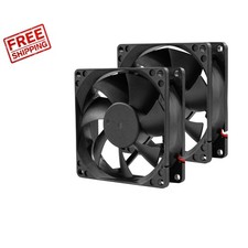 80mm 12V DC Cooling Fans - 2-Pack with 2-Pin Connector for Reliable Performance picture