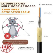 YUTIANHOME LC to LC Outdoor Fiber Cable (10m, OM3 Armored, 40Gb, Black) picture