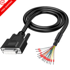 Willwewon 10Ft 26AWG DB15 Female RS232 15 Pin Serial Extension Cable Black picture