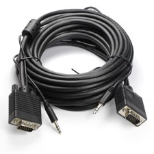 100ft Premium VGA Male to Male Triple-Shield Cable with 3.5mm Audio Jack M/M picture