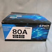 WOEBYAS 80A CF280A Black Toner Cartridge 4-Pack for HP LaserJet Pro 400 M401 picture