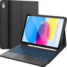 CHESONA for iPad 10th Generation Case with Keyboard, 7 Color Backlight, Multi... picture