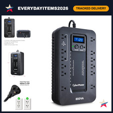 Eco-Friendly UPS Battery Backup & Surge Protector, 850VA, LCD Display, Compact D picture