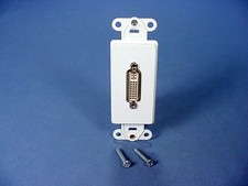 Leviton White DVI-I Feed Through Connector Decora Wallplate Insert 41648-W picture