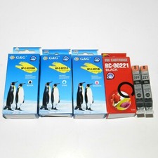 Lot 6 Pcs 3 G&G CYAN,MAGENTA,BLACK-1 RC-00221 & 2 CLI-221 BK  Ink Cartridges picture