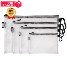 GOBAGS Air Production Multi-Size Clear Zipper Pouch (4‑Pack) – Multi, Black picture