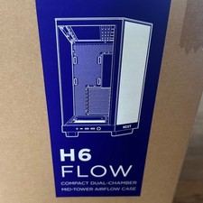 NZXT H6 Flow Mid-Tower Airflow Case Black Brand New Dual-Chamber Tempered Glass picture
