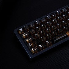 114 PCS Black Transparent Keycaps Cherry Profile Fit 60% 65% 75% Keyboard picture