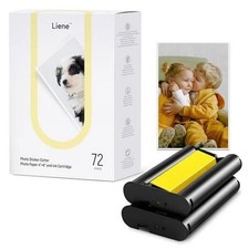 Liene SD42B-WW1 72 Sheets Photo Paper 4x6 & Ink Cartridge for Pixcut S1 - White picture