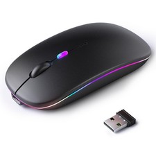 KANMABPC Wireless Bluetooth Mouse, Silent Dual Mode 4.4 x 2.3 Inch, Black picture