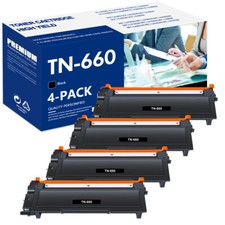 4 Pack Toner Cartridge for Brother TN660 TN-660 MFC-L2700DW HL-L2340DW HL-L2300D picture