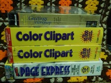 '90s Computer Software (LOT of 4) Microsoft Greetings Workshop + Color Clipart + picture