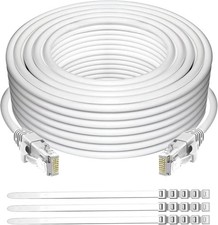 Cat 6 Ethernet Cable 50 Ft-White, High Speed Long Internet Network Cable(6 Co... picture
