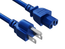 4ft NEMA 5-15P to C15 Heavy Duty Power Cord 14AWG SJT 15A/125V, Blue picture