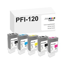 PFI-120 Ink Tank Bundle 130ml PFI120 Ink 5-Pack Replacement for Canon PFI-120... picture