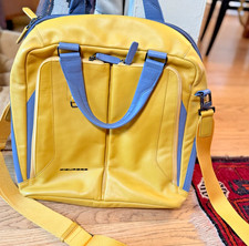 Piquadro KC5019 Leather Shoulder Bag Yellow Gray Fits 15