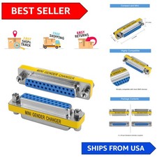 2 Pack 25-Pin Female-to-Female RS232 Adapter Couplers for Seamless Connections picture