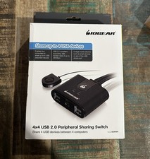 IOGEAR 2x4 USB 2.0 Peripheral Sharing Switch GUS404 With Remote Button - New/OB picture