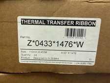Thermal Transfer Wax Ribbon for Zebra Printer 4.33