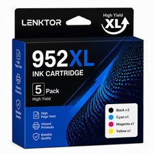 952XL 5PK Ink Cartridge Set for Pro 7720 7740 8210 8710 8720 8730 8740 8216 8746 picture
